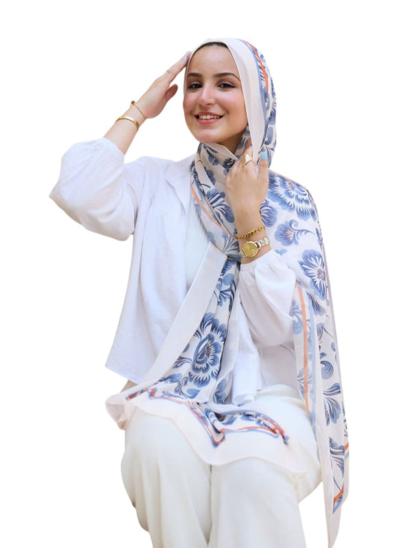 Chiffon flower scarf
