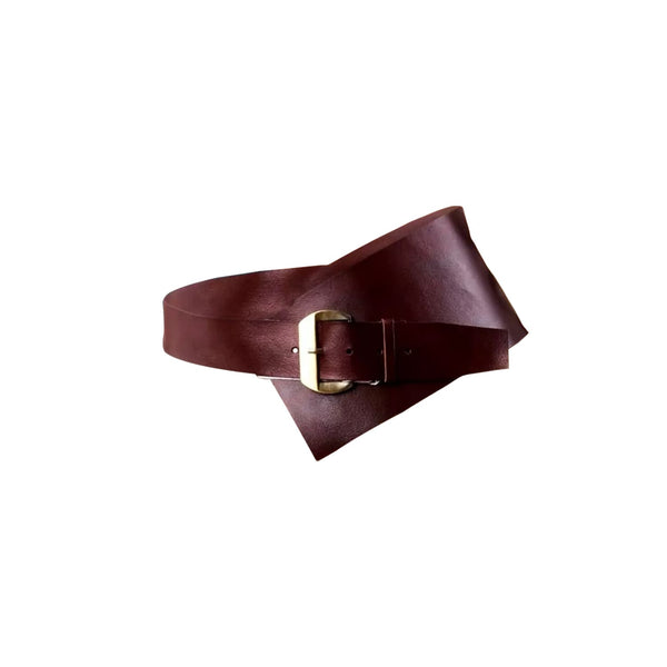 dark red leather belt
